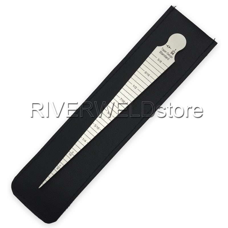 RIVERWELD مقياس لحام ريفرويلد المخروطي أقصى مدى: 5/8" و 15 مم الحد الأدنى: 1/32" و 1.0 مم قياس فجوة اللحام علامات ثقب البور على كلا الجانبين بوصات مقياس متري - Image 4